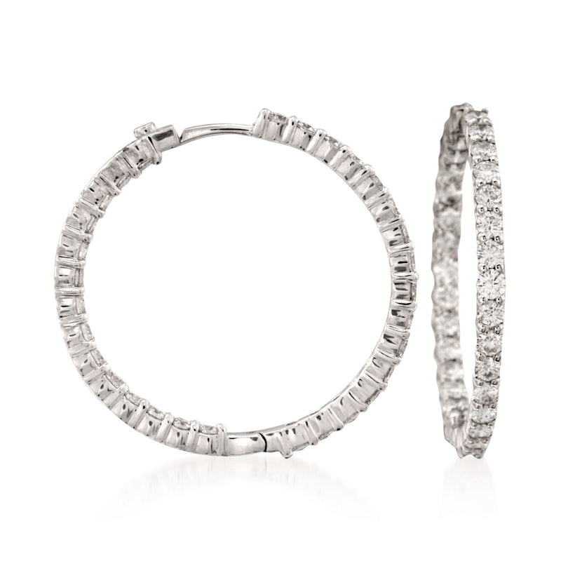 Roberto Coin diamond inside-outside hoop earrings in 18kt white gold