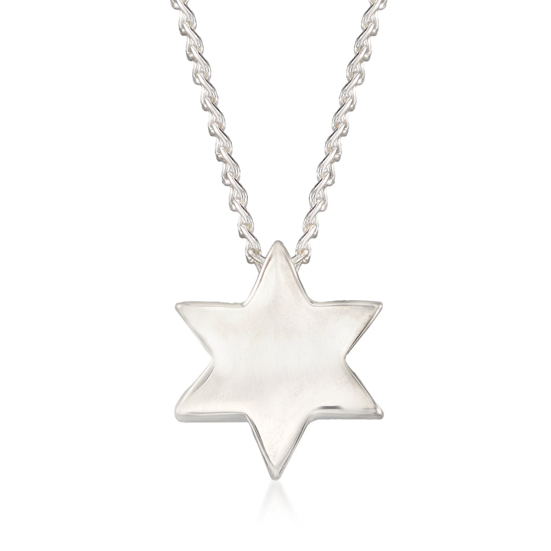 Sterling silver Star of David pendant necklace with linked chain