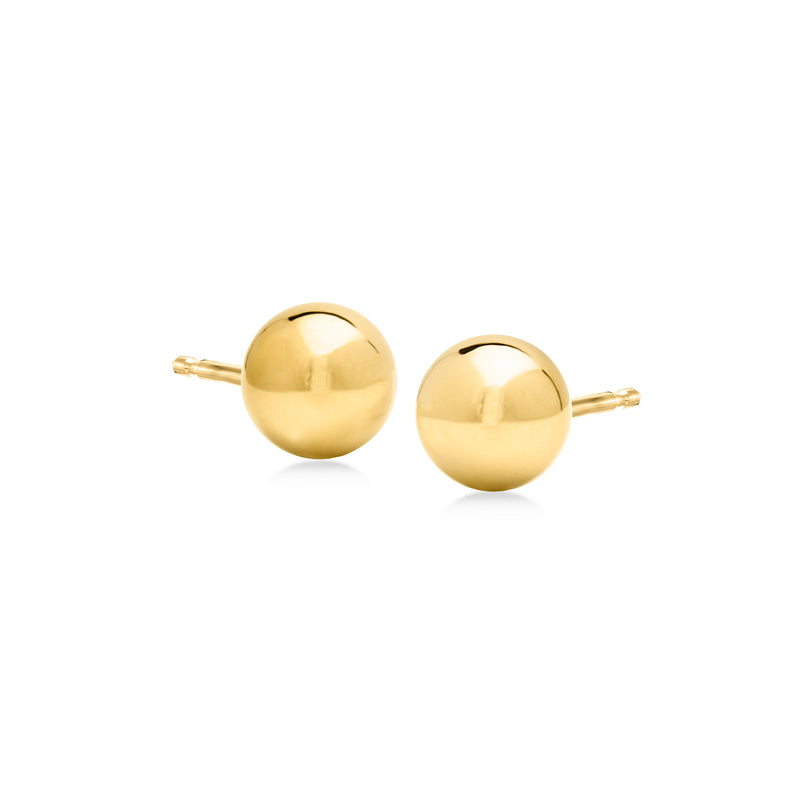 14kt yellow gold 7mm ball stud earrings