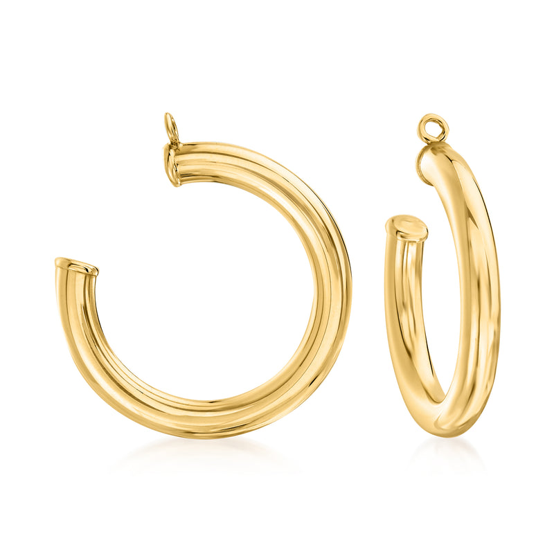 14kt yellow gold hoop earring jackets, open hoop design