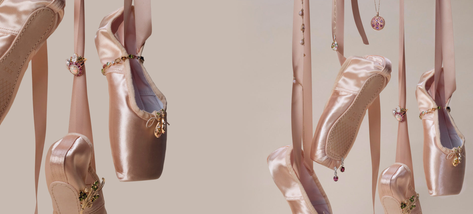 Pink shoes on pink background