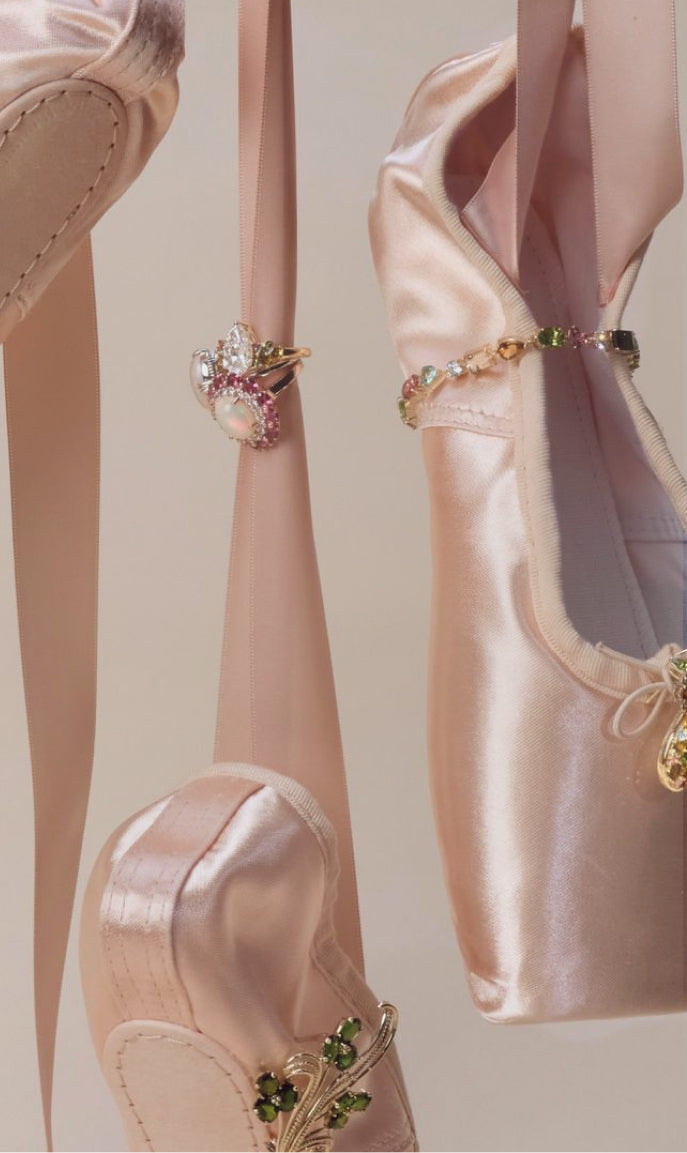 Pink shoes on pink background
