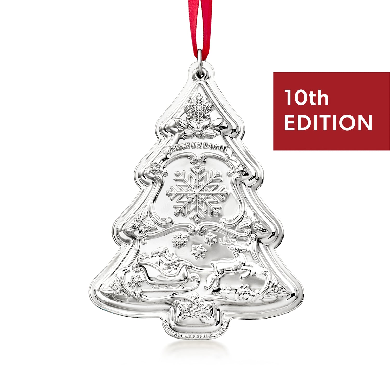 Gorham 2026 Annual Sterling Silver Christmas Tree Ornament - 10th Edition