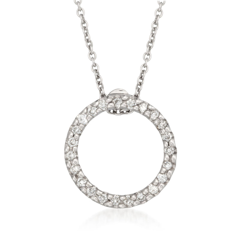 Roberto Coin diamond open circle pendant necklace in white gold