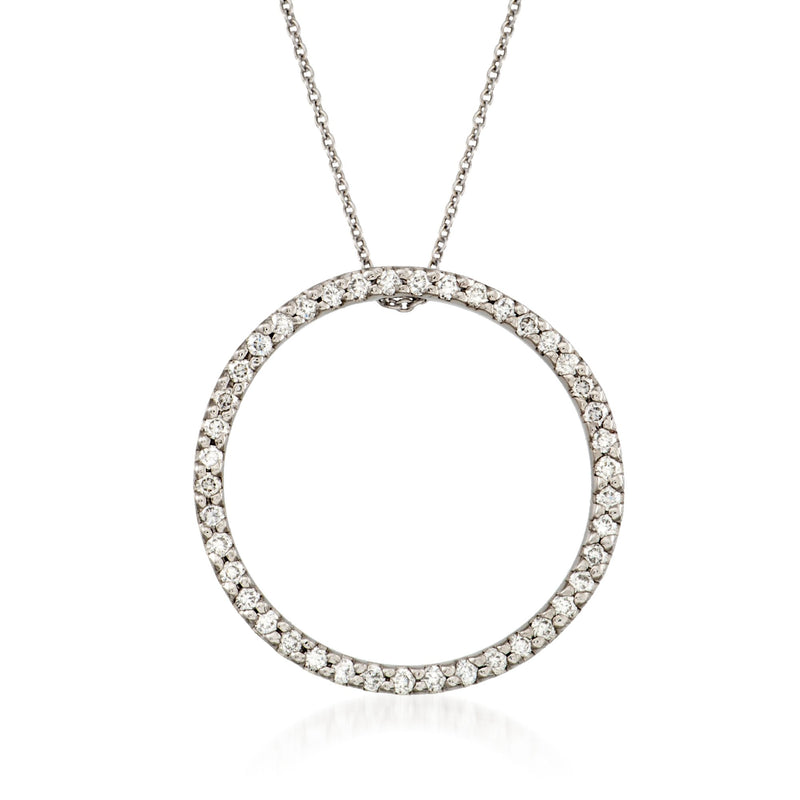 Roberto Coin diamond circle pendant necklace in white gold