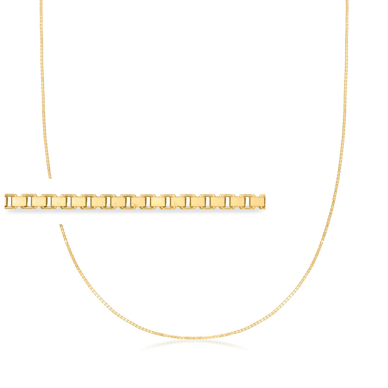 14kt yellow gold box-chain necklace, 1mm link chain