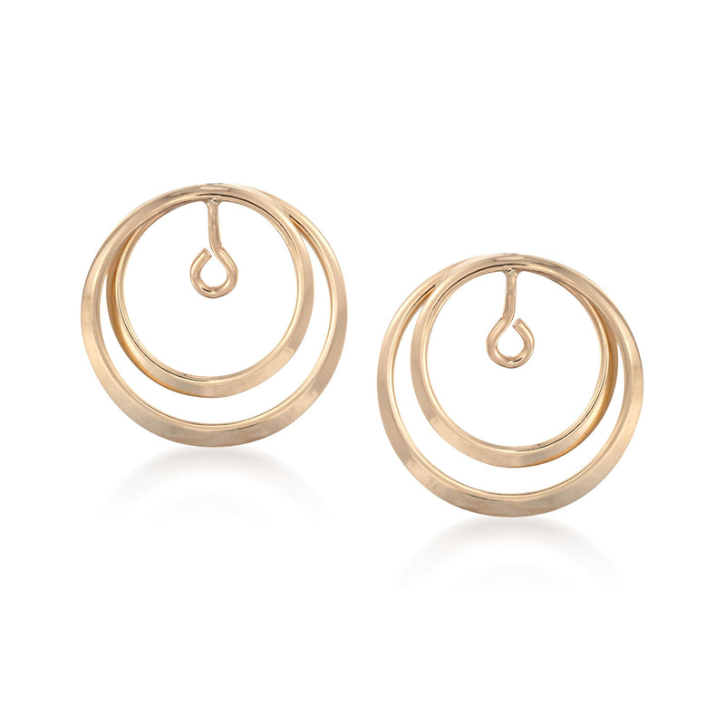 14kt yellow gold double-loop circle earring jackets