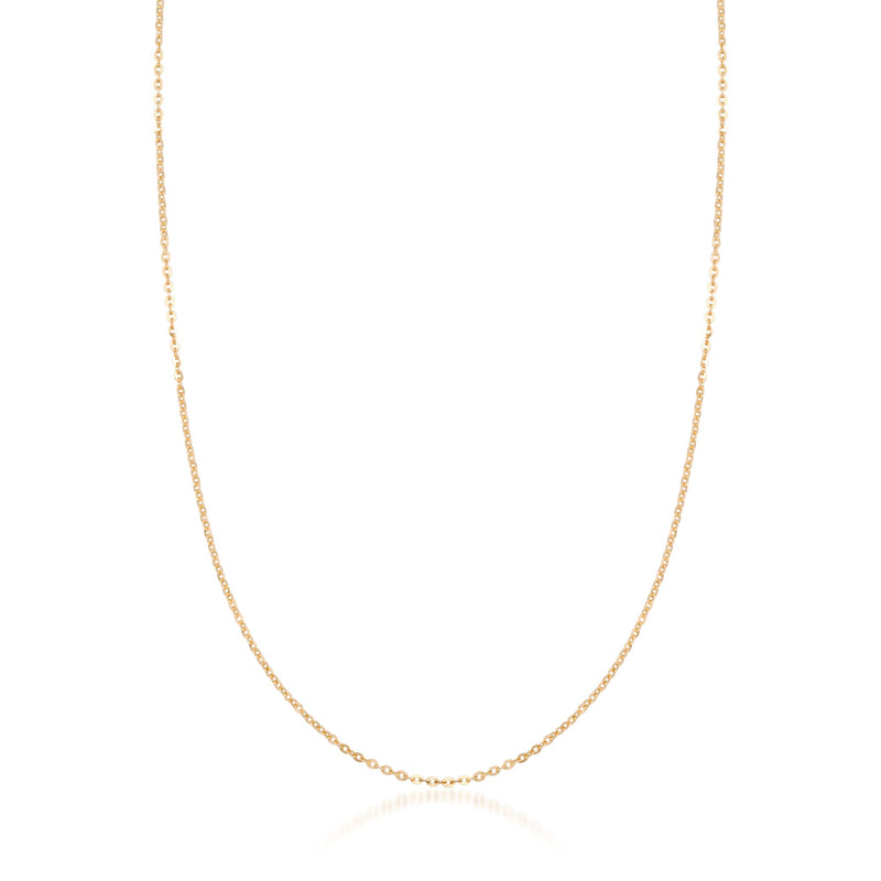 18kt yellow gold cable link necklace, 1.5mm chain