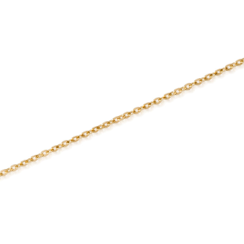 18kt yellow gold cable link chain, 1.5mm links in close-up