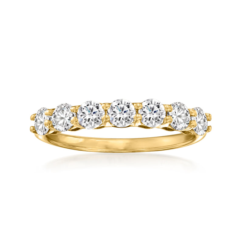 Seven-stone lab-grown diamond ring in 14kt yellow gold with round stones