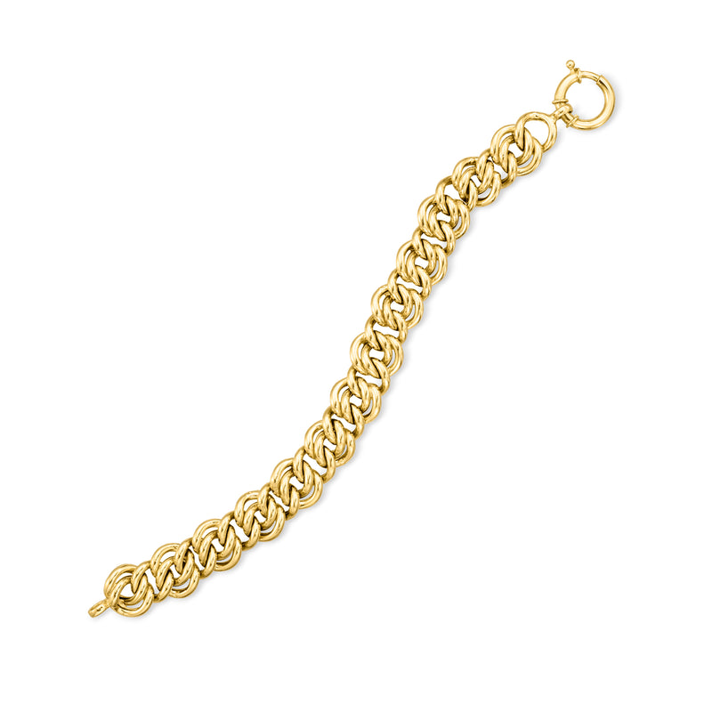Gold over sterling double-curb link bracelet with lobster clasp