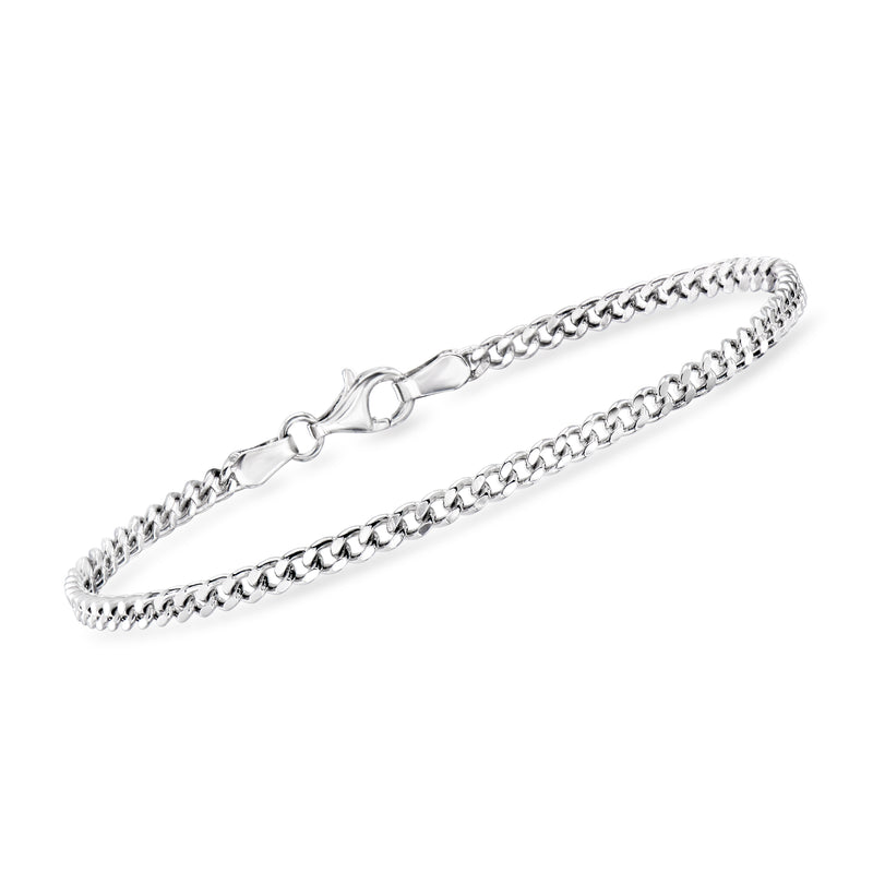 Sterling silver paperclip link bracelet with toggle clasp and braided edges