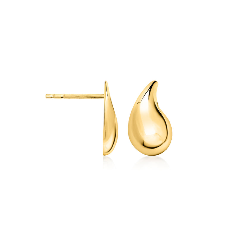 14kt yellow gold mini teardrop stud post earrings