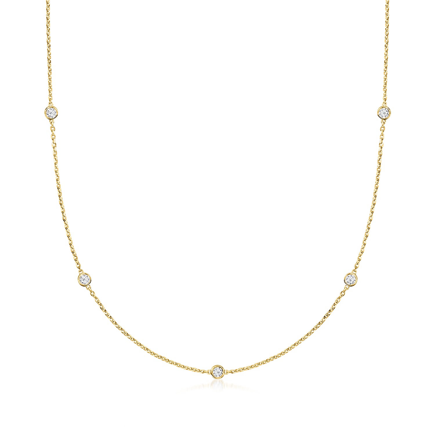 .50 ct. t.w. Lab Grown Diamond Station Necklace in 18kt Gold Over Sterling
