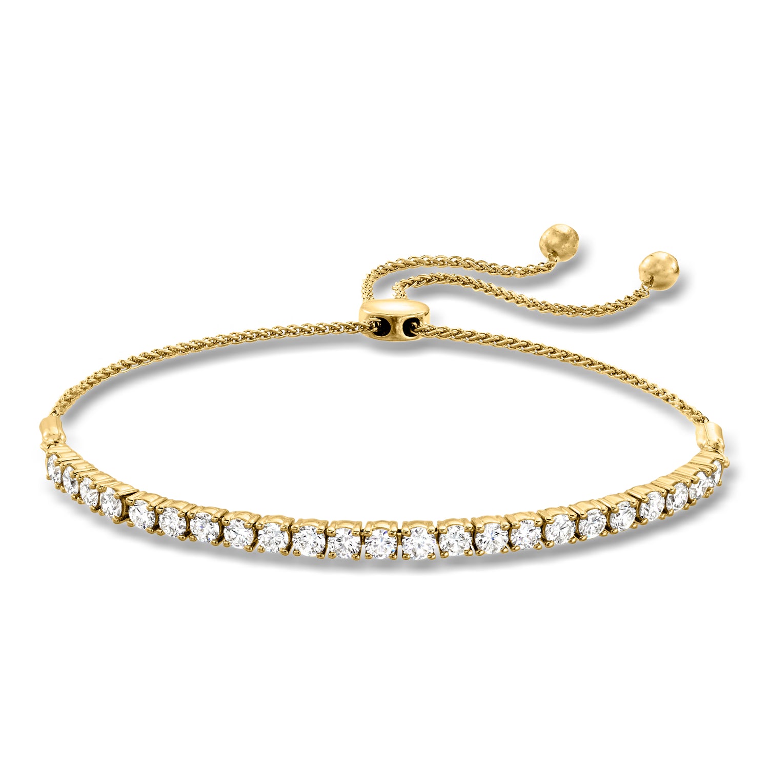 2.00 ct. t.w. Lab Grown Diamond Bolo Bracelet in 18kt Gold Over Sterling