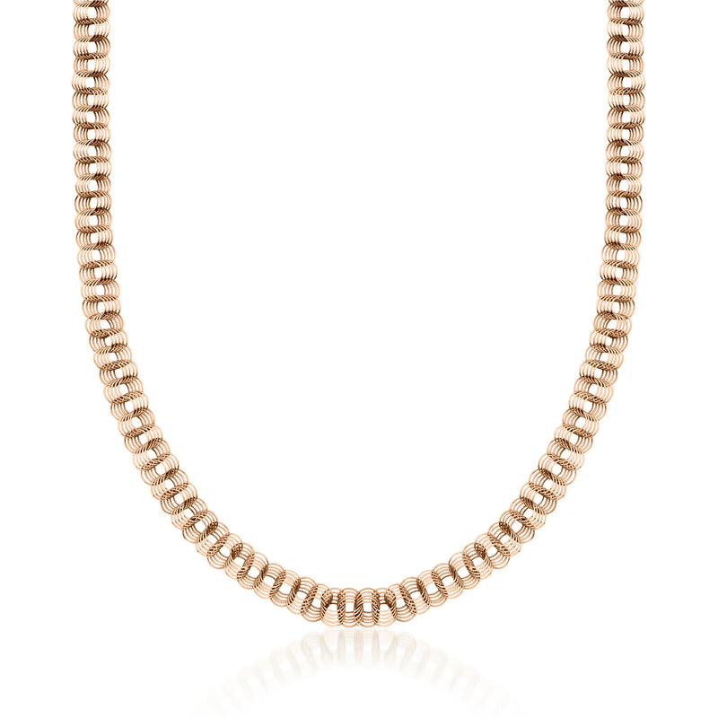 Vintage 14kt rose gold cable-chain necklace with round link chain