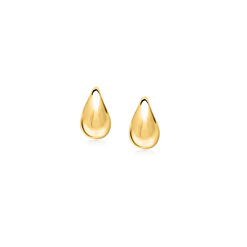 10kt yellow gold teardrop drop earrings, teardrop dangle front view