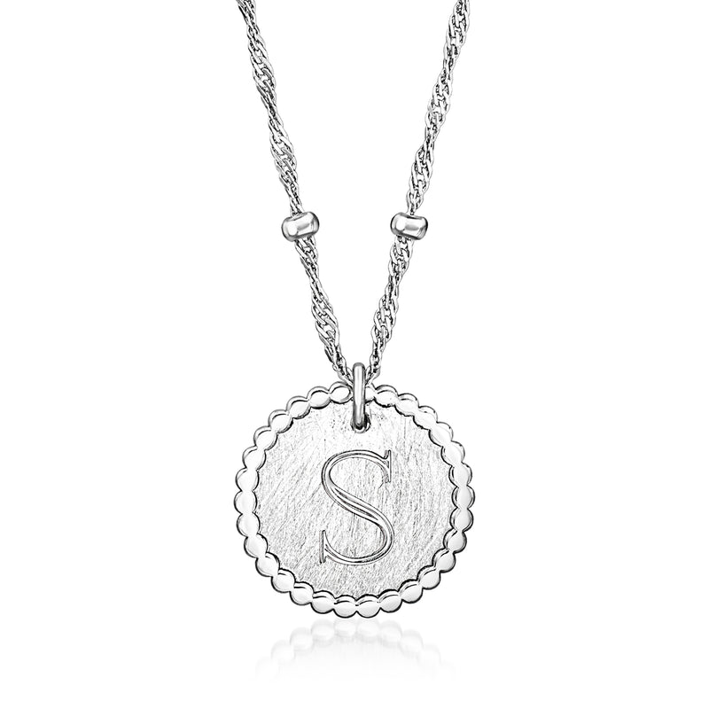 Sterling silver disc necklace with engraved 