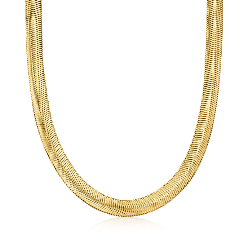 Gold over sterling flat snake-chain necklace