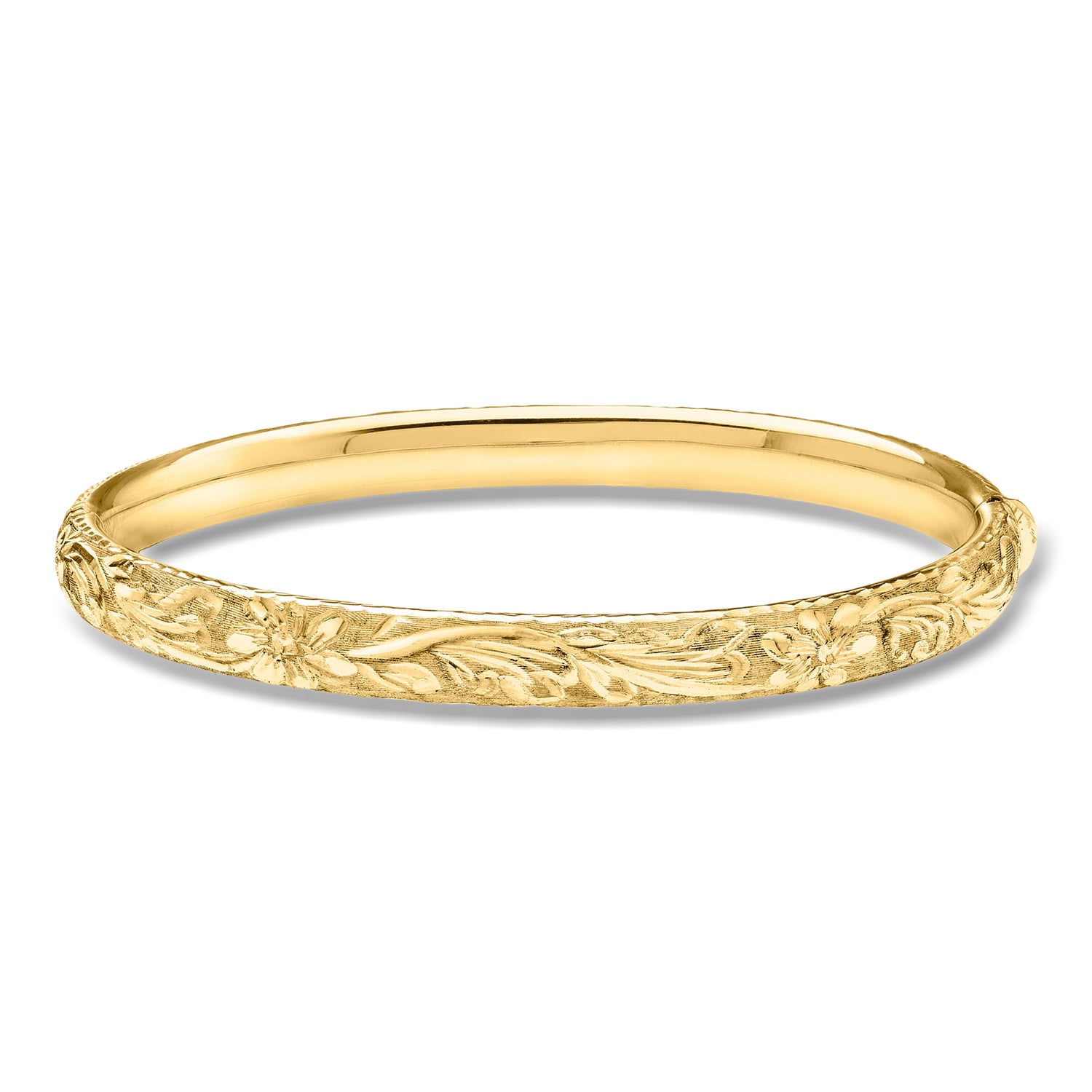 Italian 14kt Yellow Gold FlorentineStyle Bangle Bracelet