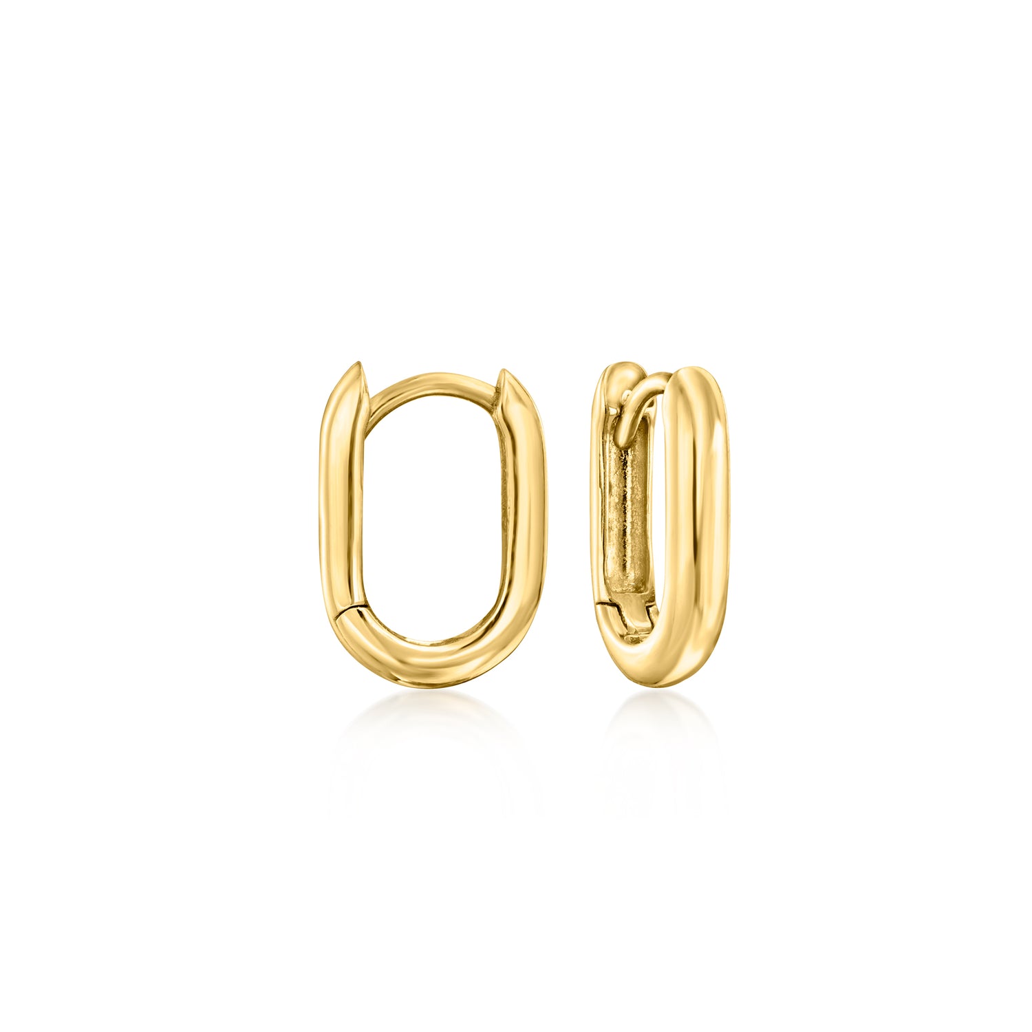 Ross-simons 14kt Yellow Gold Paper Clip Link Huggie Hoop Earrings
