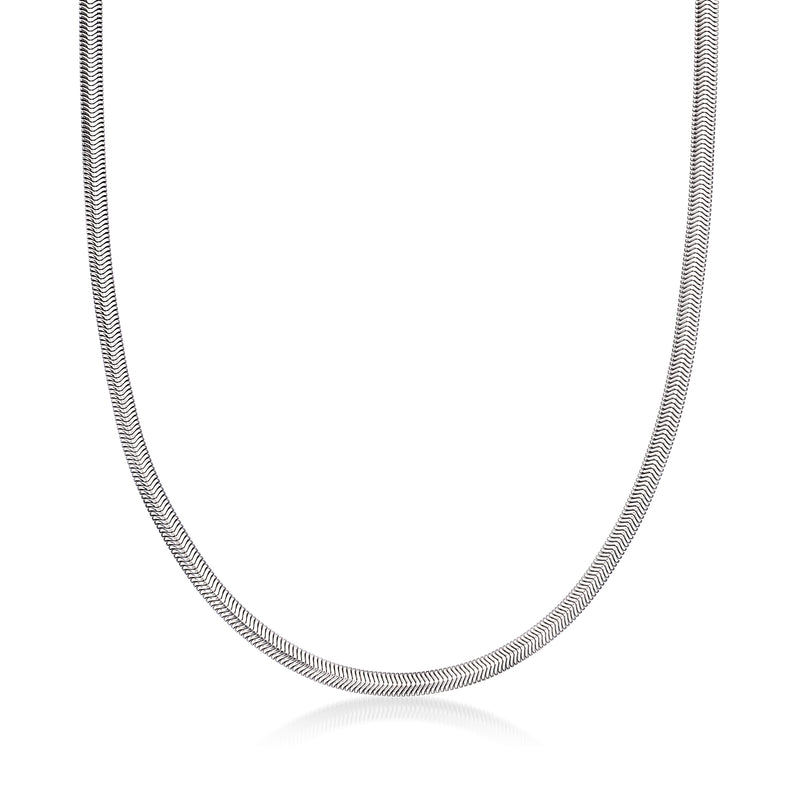 Sterling silver flat snake-chain necklace