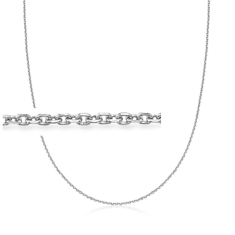 Platinum-toned 1mm cable-chain necklace with flat, interlocking links