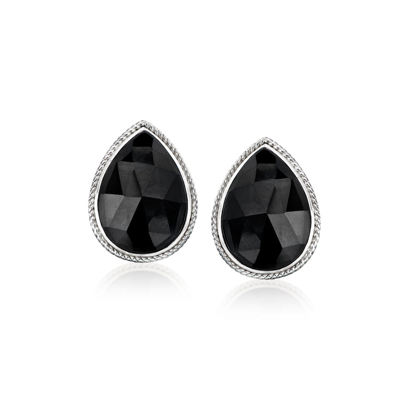 Andrea Candela Trebol onyx teardrop earrings in sterling silver