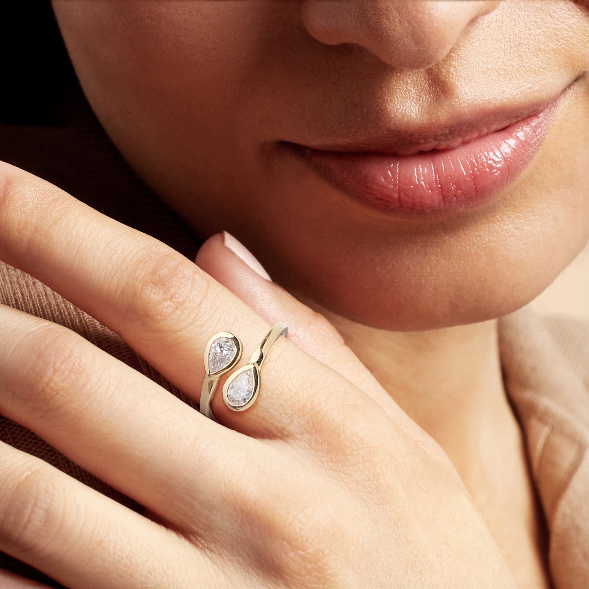 1.00 ct. t.w. Lab-Grown Diamond Toi et Moi Bypass Ring in 14kt Yellow