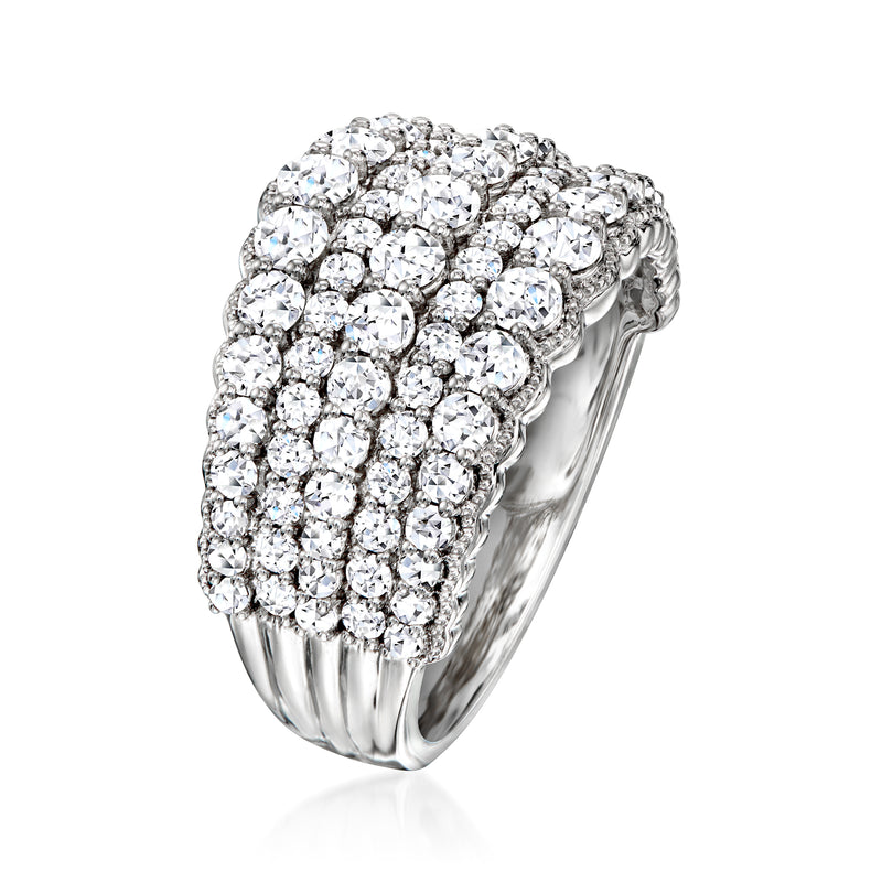 Lab-grown diamond multi-row ring in 14kt white gold