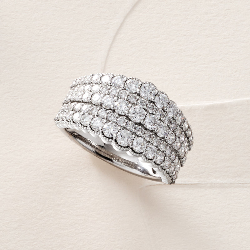 Multi-row lab-grown diamond ring in 14kt white gold