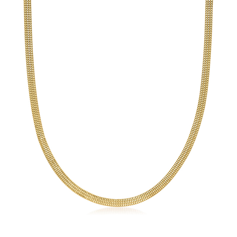 18kt gold over sterling square snake-chain necklace, gold-tone