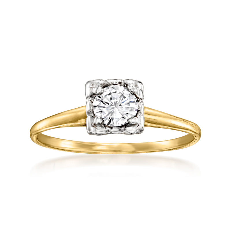 Yellow gold diamond ring with square halo setting and large cushion-cut center stone