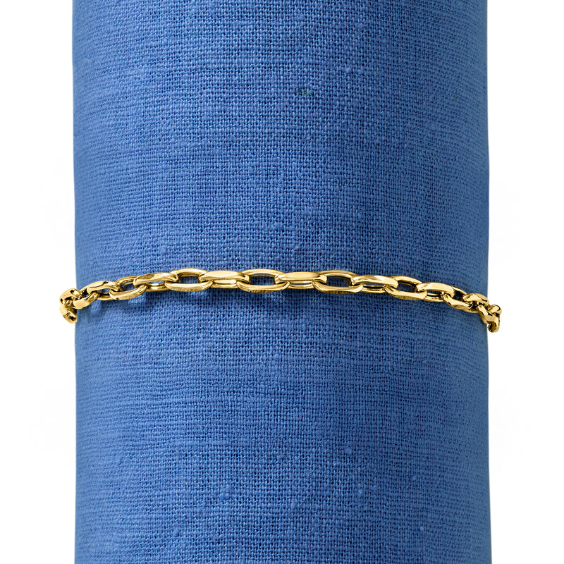 18kt yellow gold cable-chain bracelet with linked oval segments