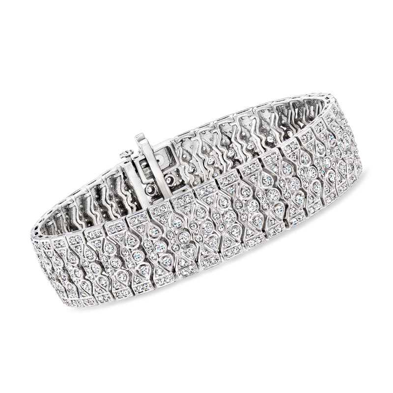 Vintage-style diamond bracelet in sterling silver