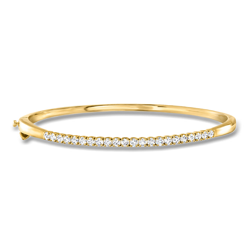 18kt gold over sterling bangle bracelet with lab-grown round diamonds.