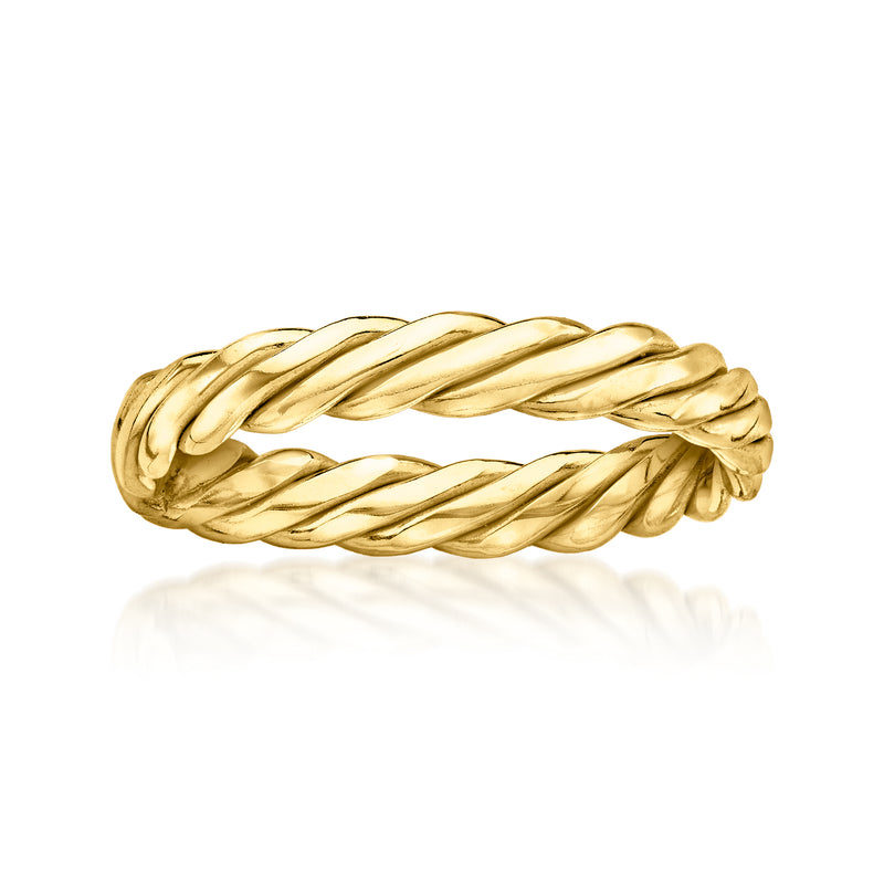 18kt gold vermeil twisted braided ring band