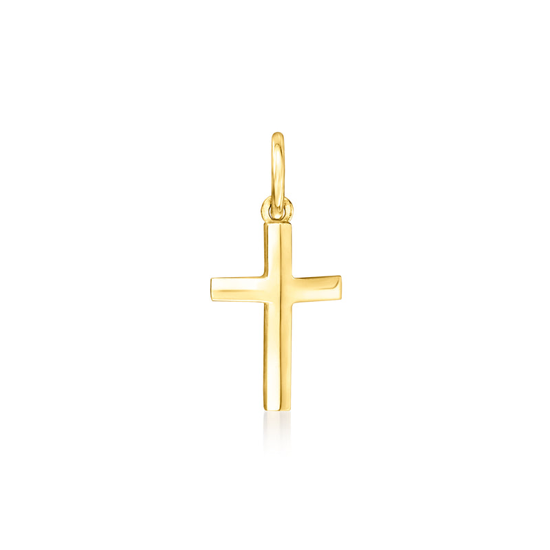 14kt yellow gold cross charm with loop bail