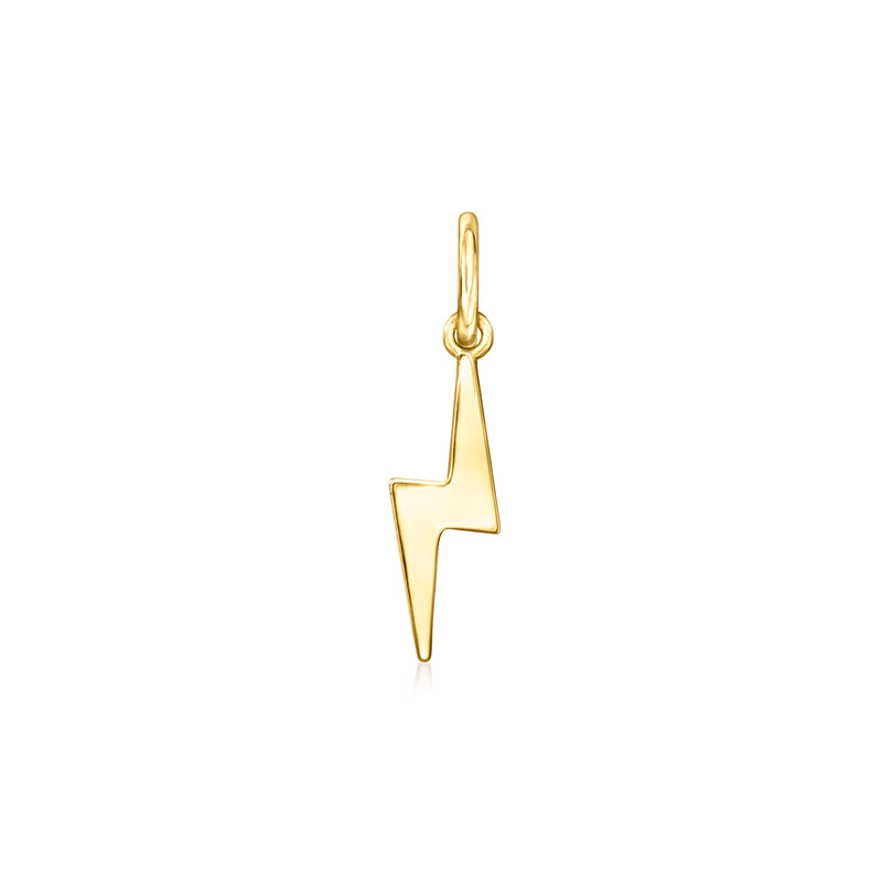 Italian 14kt yellow gold lightning bolt charm with top loop