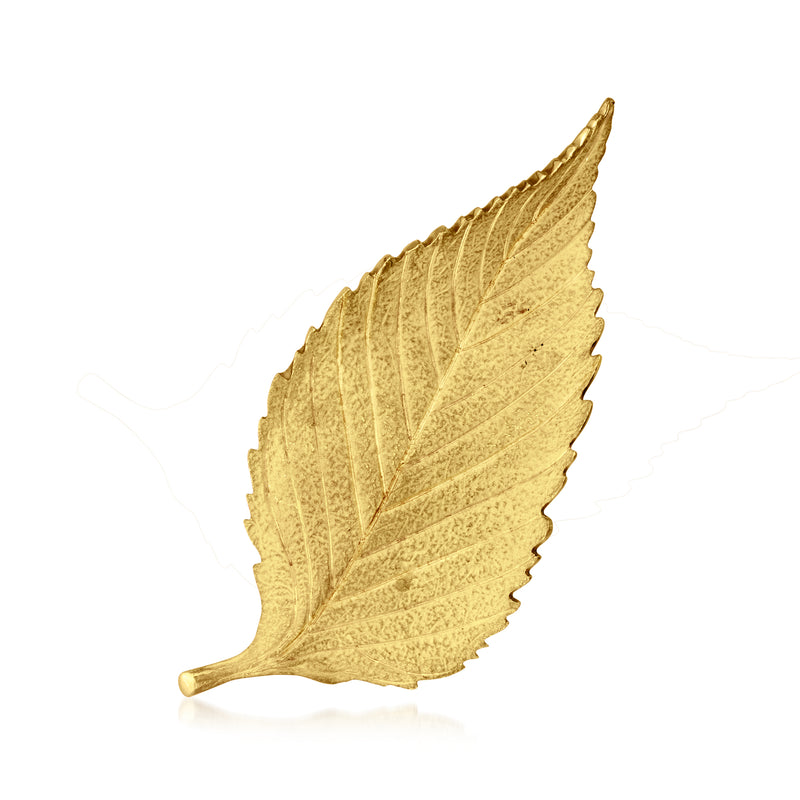 Tiffany gold leaf pin in 18kt yellow gold, detailed vein design