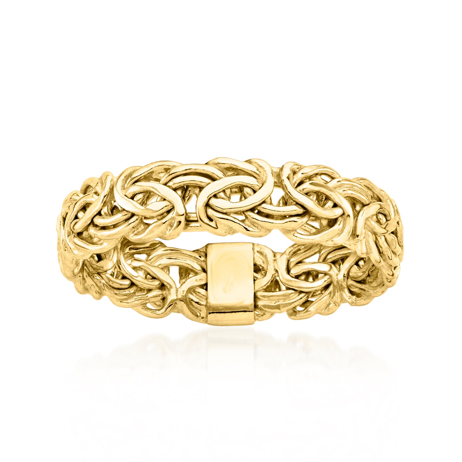 Ross-simons 14kt Yellow Gold Byzantine Ring In Orange