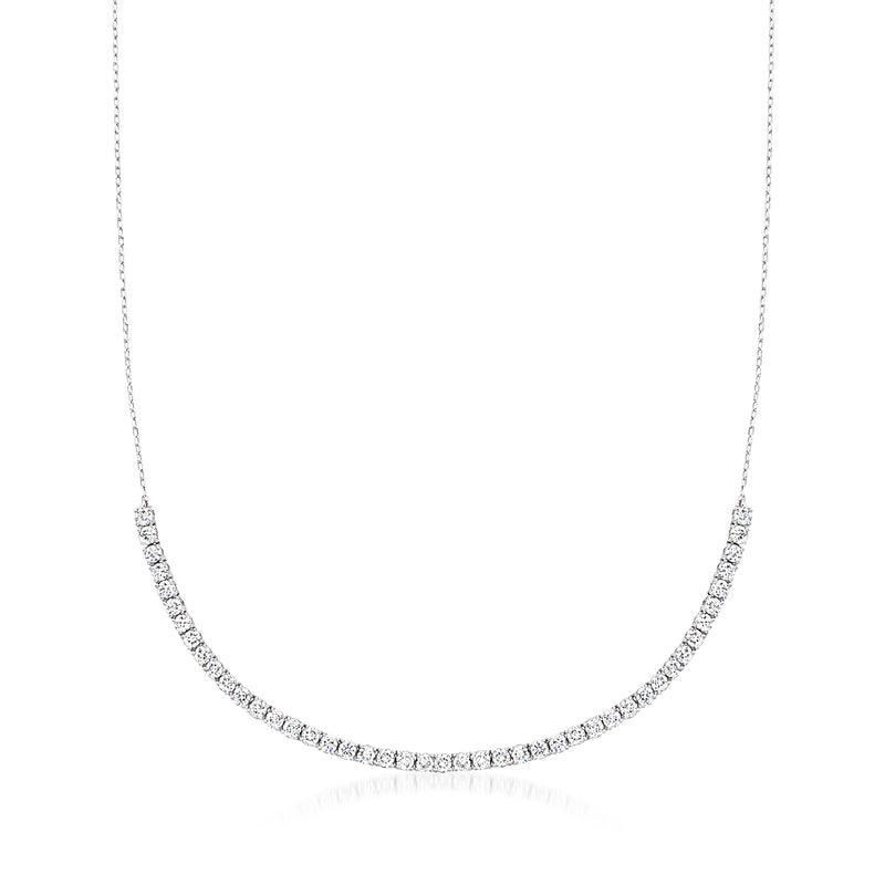 Lab-grown diamond half-tennis necklace in white gold