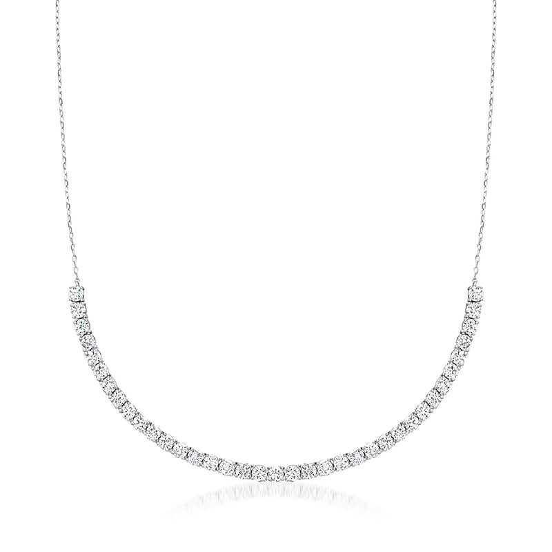 Lab-grown diamond half-tennis necklace in white gold