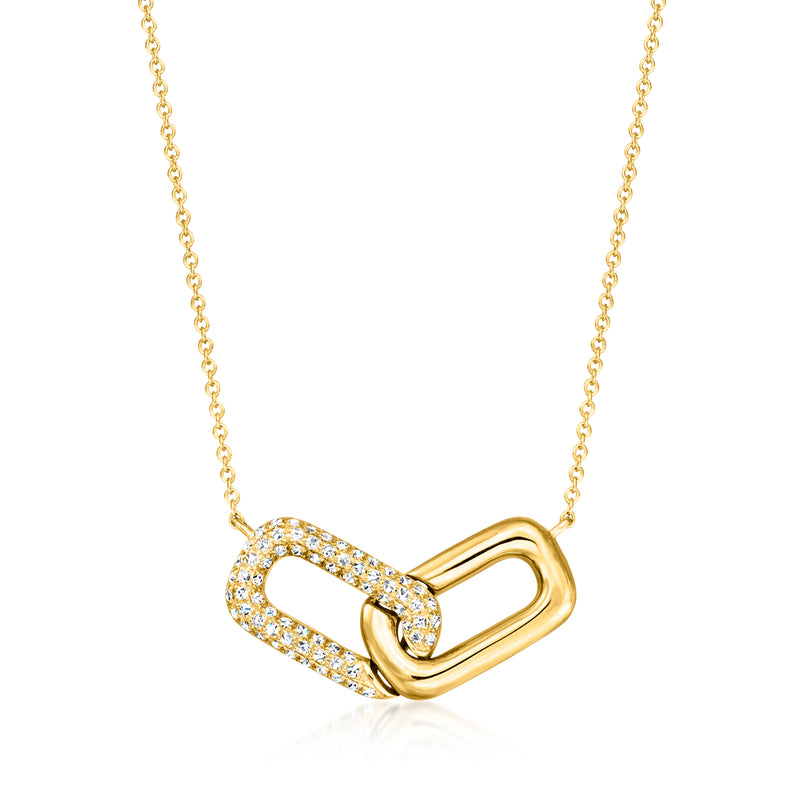 Diamond double-link necklace in 14kt yellow gold