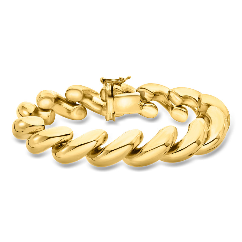 Gold over sterling San Marco bracelet with chunky curb links and box clasp