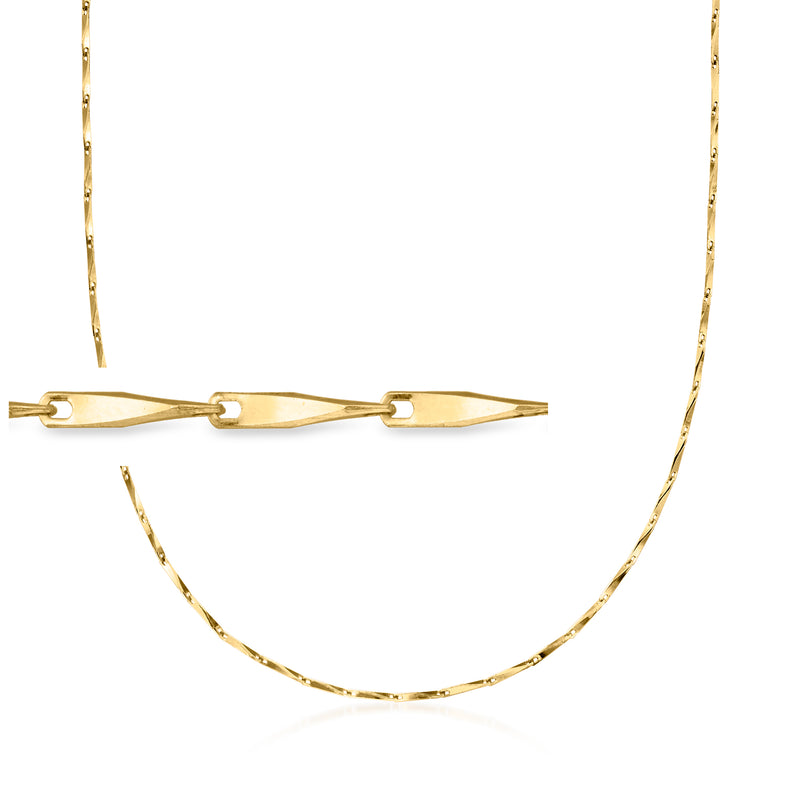 Gold vermeil twisted-bar necklace with oval links and small bar clasp
