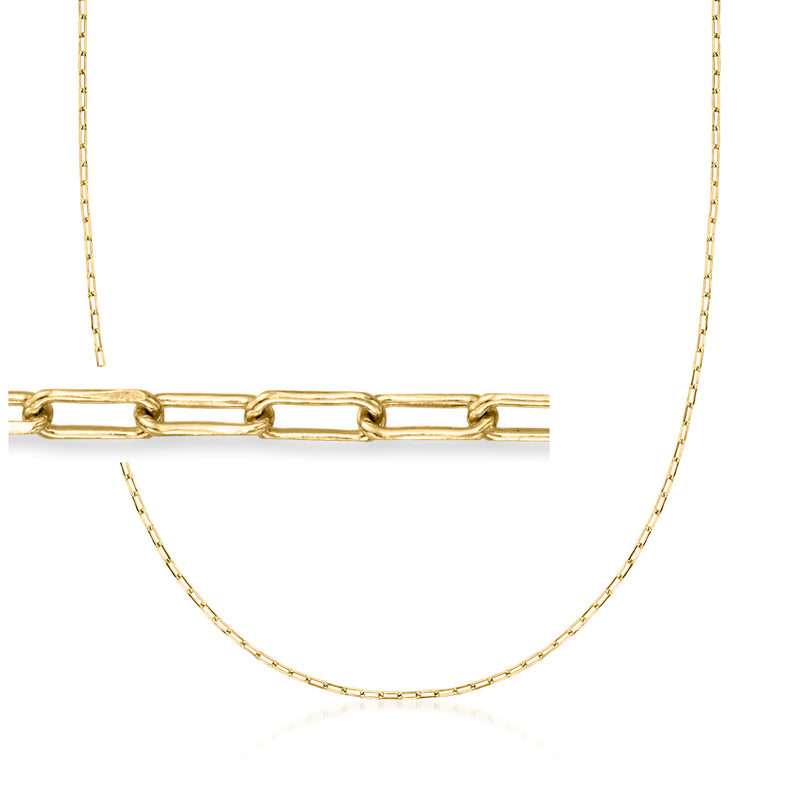 18kt gold vermeil mini paper clip link necklace with rectangular link chain