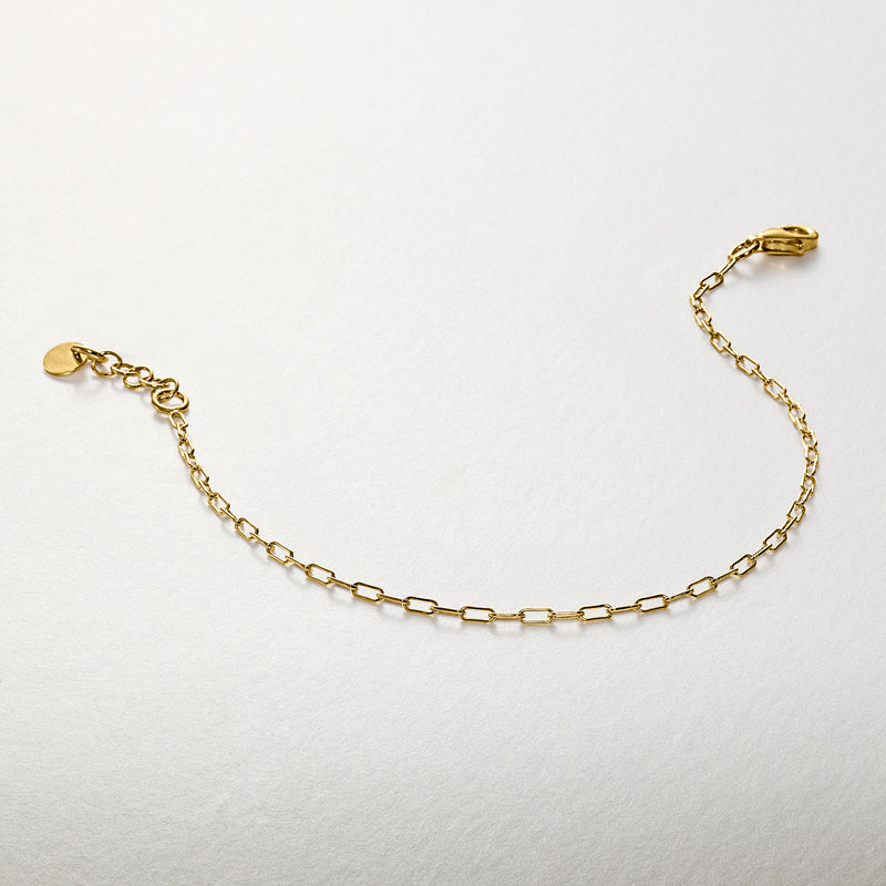 Gold-tone mini paper clip link bracelet with lobster clasp