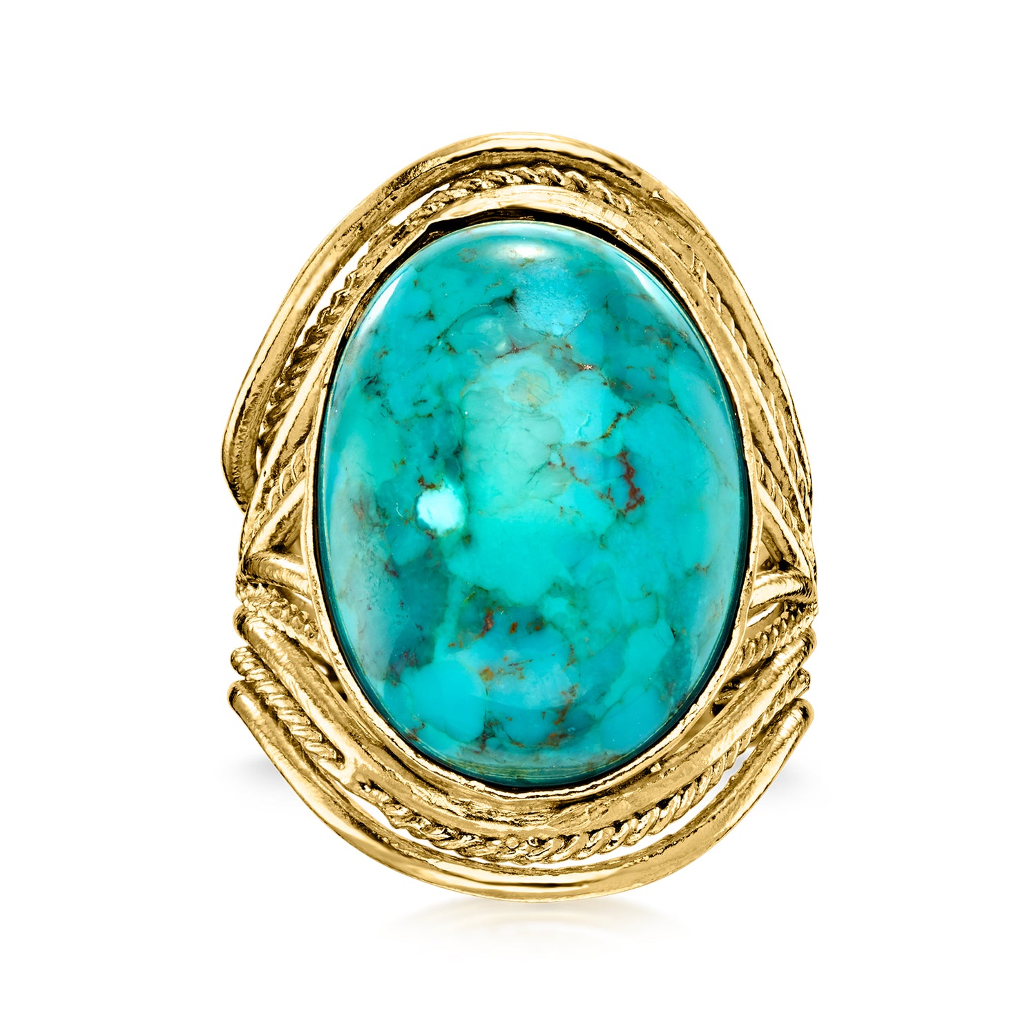 Turquoise Ring in 18kt Gold Over Sterling