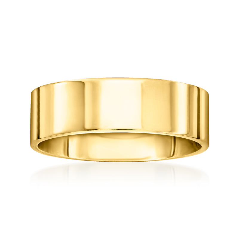 Gold over sterling wide band ring with smooth polished finish